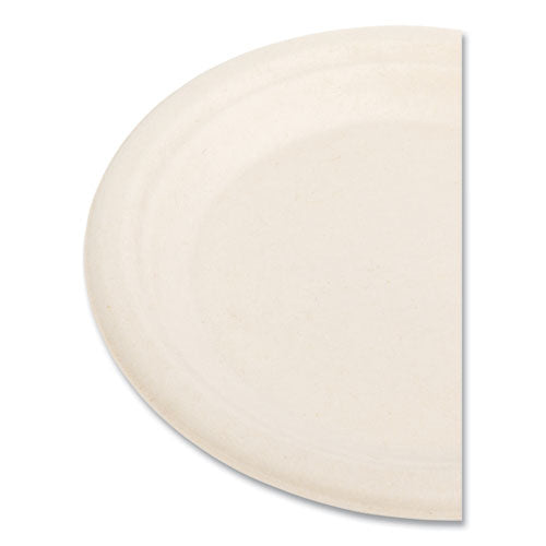 Image of BoardwalkÂ® Bagasse PFAS-Free Dinnerware, Plate, Sugarcane, 6" dia, Tan, 1,000/Carton