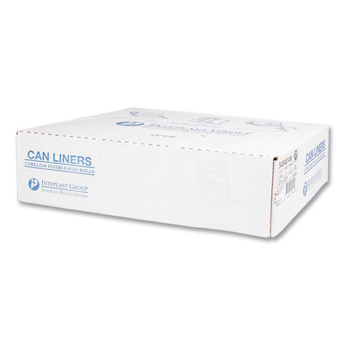 Image of Inteplast Group S434814N High-Density Commercial Can Liners, 56 gal, 14 mic, 43" x 48", Natural, Interleaved Roll, 25 Bags/Roll, 8 Rolls/Carton