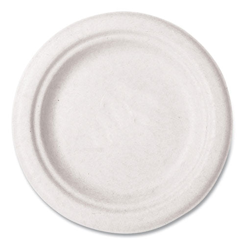 Image of Vegware VW-P016NFA Nourish Molded Fiber Tableware, Compostable, Plate, Sugarcane, 6" dia, White, 1,000/Carton