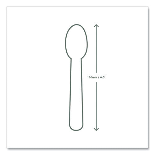 Image of Vegware VW-SP6.5 White CPLA Cutlery, General Purpose Spoon, Plastic, 1,000/Carton