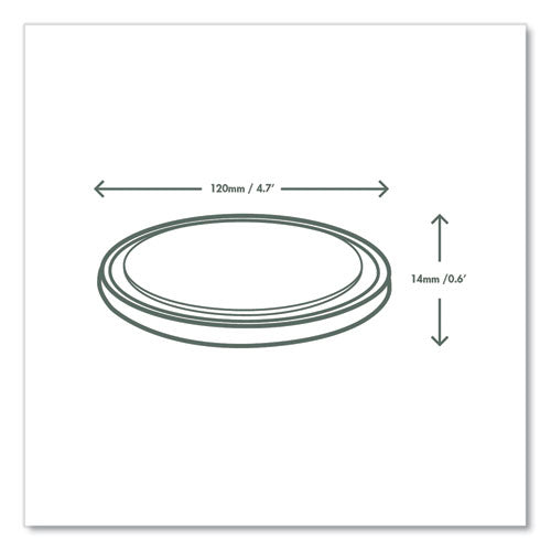 Image of Vegware VDC-120H Round Deli Pot Lids, Compostable, For 8 oz to 32 oz Deli Containers, Clear, Plastic, 500/Carton