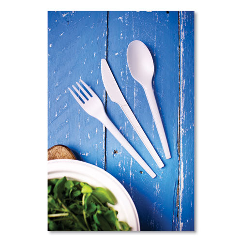 Image of Vegware VW-KN6.5 White CPLA Cutlery, General Purpose Knife, Plastic, White, 1,000/Carton