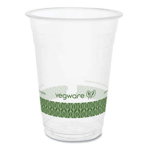 Image of Vegware R500Y-G 96-Series Cold Cup, 16 oz, Plastic, Clear/Green, 1,000/Carton