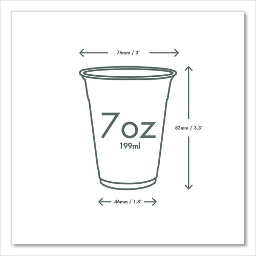 Image of Vegware R200-G 76-Series Cold Cup, 7 oz, Plastic, Clear/Green, 1,000/Carton