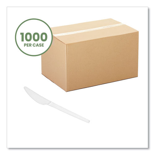 Image of Vegware VW-KN6.5 White CPLA Cutlery, General Purpose Knife, Plastic, White, 1,000/Carton