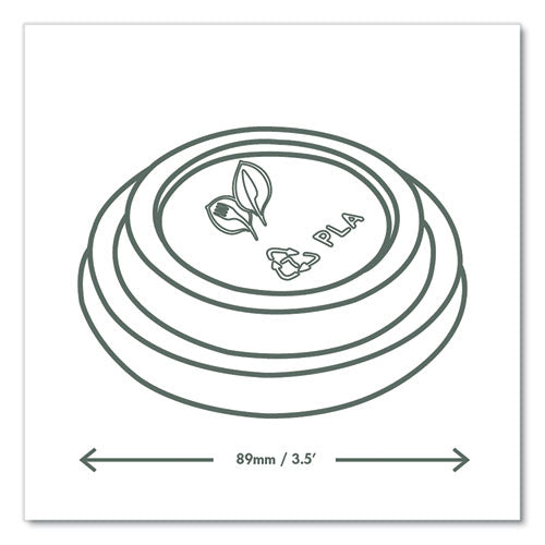 Image of Vegware VLID89S 89 Series Hot Cup Lids, Fits Vegware 89-Series Hot Cups, Plastic, White, 1,000/Carton