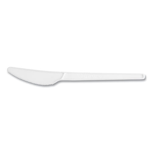 Image of Vegware VW-KN6.5 White CPLA Cutlery, General Purpose Knife, Plastic, White, 1,000/Carton