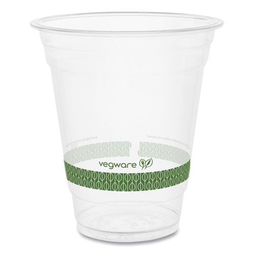 Image of Vegware R360Y-G 96-Series Cold Cup, 12 oz, Plastic, Clear/Green, 1,000/Carton