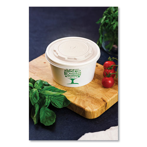 Image of Vegware VLID115S 115-Series Flat Hot Lids, Compostable, For Use With 115-Series Soup Containers, White, Plastic, 500/Carton