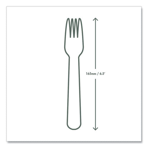 Image of Vegware VW-FK6.5 White CPLA Cutlery, General Purpose Fork, Plastic, White, 1,000/Carton