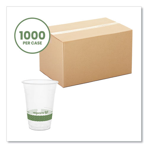 Image of Vegware R500Y-G 96-Series Cold Cup, 16 oz, Plastic, Clear/Green, 1,000/Carton