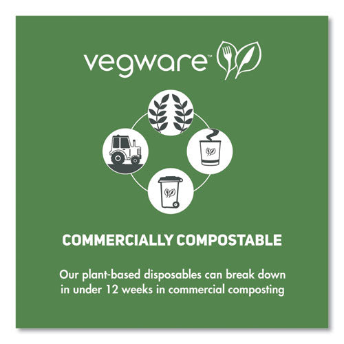 Image of Vegware VLID115S 115-Series Flat Hot Lids, Compostable, For Use With 115-Series Soup Containers, White, Plastic, 500/Carton