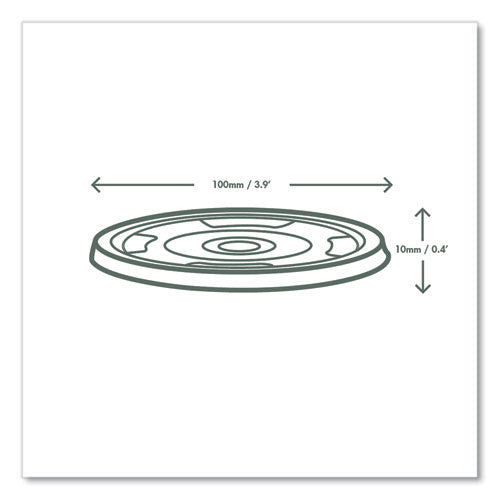 Image of Vegware C96F-CH 96 Series Cold Cup Lids, Fits Vegware 96-Series Cold Cups, Plastic, Clear, 1,000/Carton