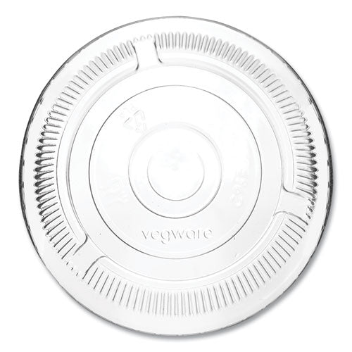 Image of Vegware C96F-CH 96 Series Cold Cup Lids, Fits Vegware 96-Series Cold Cups, Plastic, Clear, 1,000/Carton