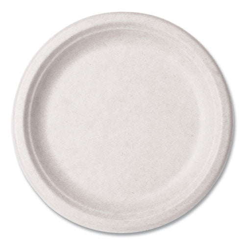 Image of Vegware VW-P013NFA Nourish Molded Fiber Tableware, Compostable, Plate, Sugarcane, 9" dia, White, 500/Carton