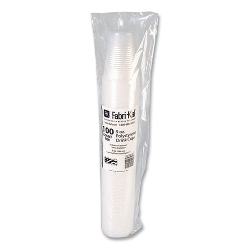 Image of Fabri-Kal® 000000000009508024 RK Ribbed Cold Drink Cups, 9 oz, Plastic, Clear, 100/Sleeve, 25 Sleeves/Carton