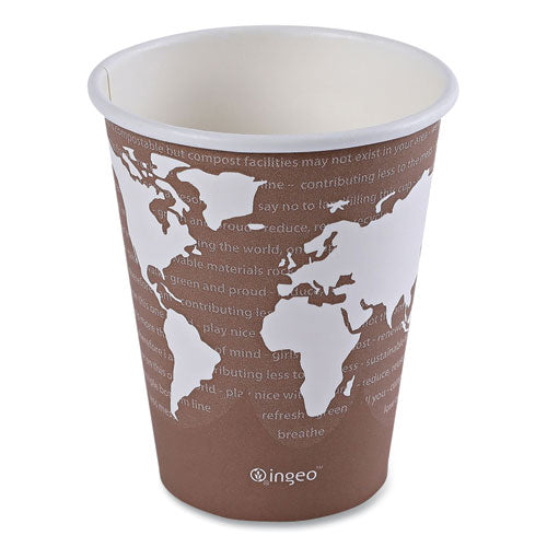 Image of Eco-Products® EP-BHC8-WA World Art Renewable and Compostable Hot Cups, 8 oz, Paper, Plum, 50/Pack, 20 Packs/Carton