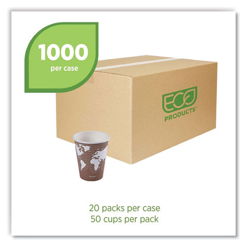 Image of Eco-Products® EP-BHC8-WA World Art Renewable and Compostable Hot Cups, 8 oz, Paper, Plum, 50/Pack, 20 Packs/Carton