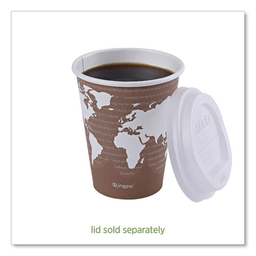 Image of Eco-Products® EP-BHC8-WA World Art Renewable and Compostable Hot Cups, 8 oz, Paper, Plum, 50/Pack, 20 Packs/Carton