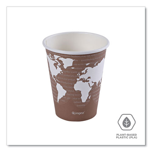 Image of Eco-Products® EP-BHC8-WAPK World Art Renewable and Compostable Hot Cups, 8 oz, Paper, Plum, 50/Pack