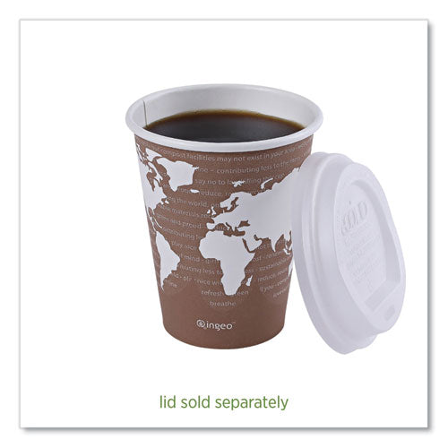 Image of Eco-Products® EP-BHC8-WAPK World Art Renewable and Compostable Hot Cups, 8 oz, Paper, Plum, 50/Pack