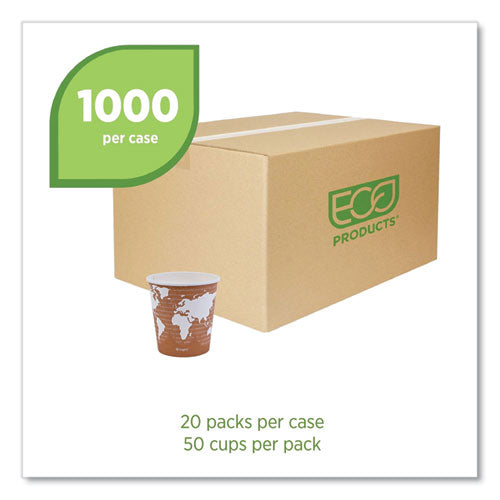 Image of Eco-Products® EP-BHC10-WA World Art Renewable and Compostable Hot Cups, 10 oz, Paper, Rust, 50/Pack, 20 Packs/Carton