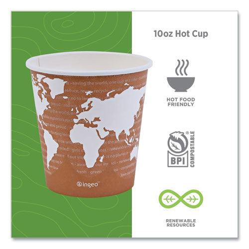 Image of Eco-Products® EP-BHC10-WA World Art Renewable and Compostable Hot Cups, 10 oz, Paper, Rust, 50/Pack, 20 Packs/Carton