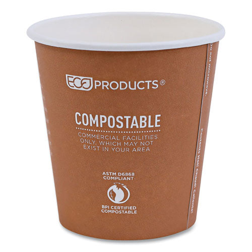 Image of Eco-Products® EP-BHC10-WA World Art Renewable and Compostable Hot Cups, 10 oz, Paper, Rust, 50/Pack, 20 Packs/Carton