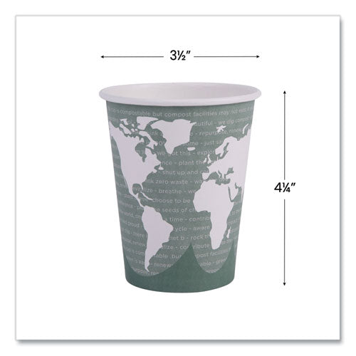 Image of Eco-Products® EP-BHC12-WA World Art Renewable and Compostable Hot Cups, 12 oz, Paper, Sage, 50/Pack, 20 Packs/Carton