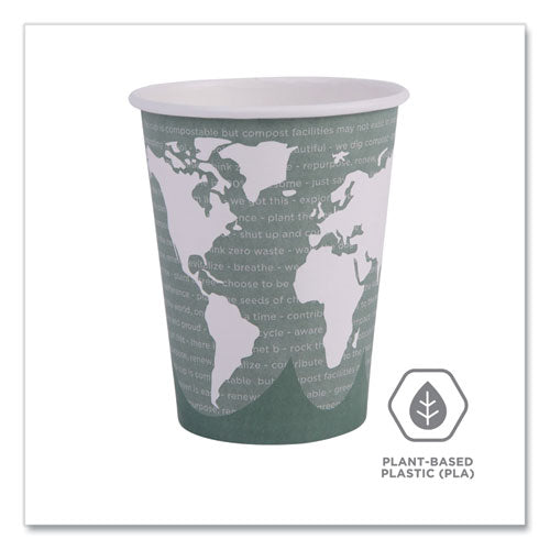 Image of Eco-Products® EP-BHC12-WA World Art Renewable and Compostable Hot Cups, 12 oz, Paper, Sage, 50/Pack, 20 Packs/Carton