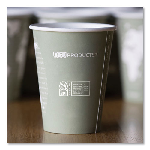 Image of Eco-Products® EP-BHC12-WA World Art Renewable and Compostable Hot Cups, 12 oz, Paper, Sage, 50/Pack, 20 Packs/Carton