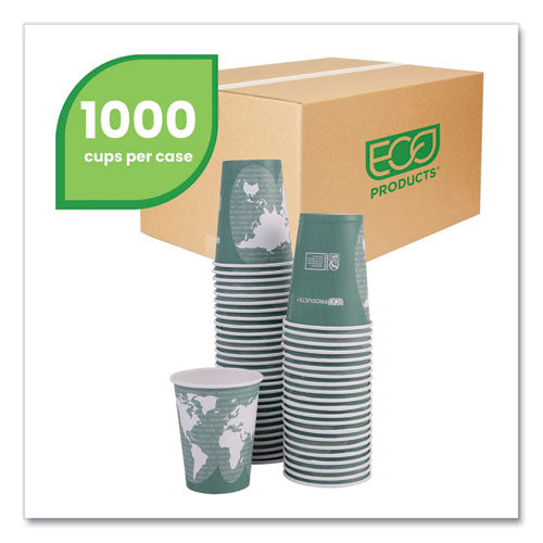 Image of Eco-Products® EP-BHC12-WAPK World Art Renewable and Compostable Hot Cups, 12 oz, Paper, Sage, 50/Pack