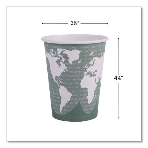 Image of Eco-Products® EP-BHC12-WAPK World Art Renewable and Compostable Hot Cups, 12 oz, Paper, Sage, 50/Pack