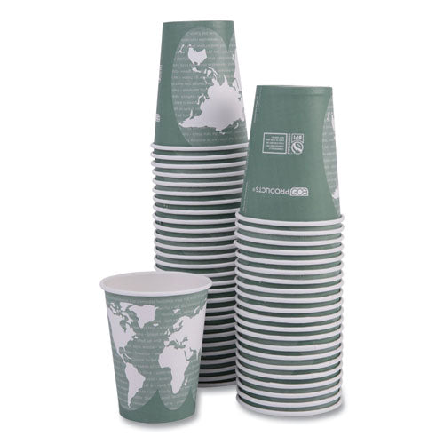 Image of Eco-Products® EP-BHC12-WAPK World Art Renewable and Compostable Hot Cups, 12 oz, Paper, Sage, 50/Pack