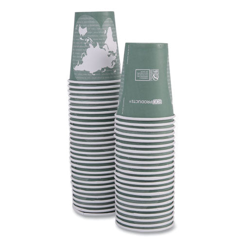 Image of Eco-Products® EP-BHC12-WAPK World Art Renewable and Compostable Hot Cups, 12 oz, Paper, Sage, 50/Pack