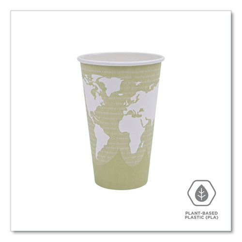 Image of Eco-Products® EP-BHC16-WA World Art Renewable and Compostable Hot Cups, 16 oz, Paper, Tan, 50/Pack, 20 Packs/Carton