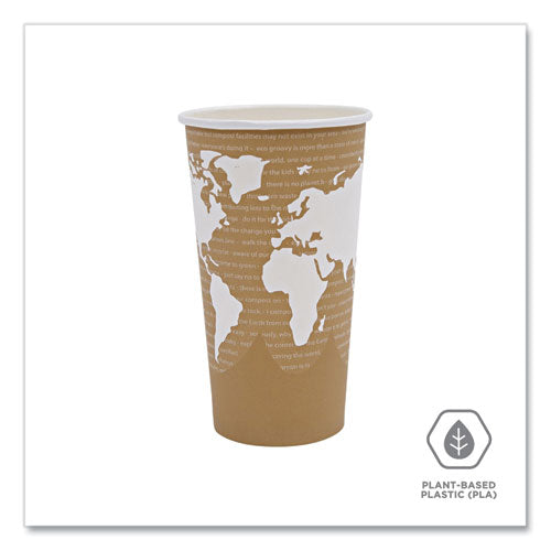 Image of Eco-Products® EP-BHC20-WA World Art Renewable and Compostable Hot Cups, 20 oz, Paper, Brown/White, 50/Pack, 20 Packs/Carton