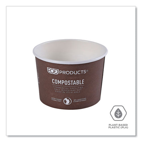 Image of Eco-Products® EP-BSC8-WA World Art Renewable and Compostable Food Container, 8 oz, 3.04" Diameter x 2.3" h, Plum, Paper, 50/Pack, 20 Packs/Carton
