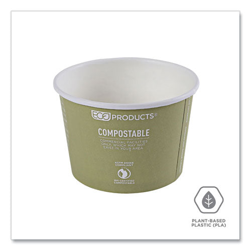 Image of Eco-Products® EP-BSC16-WA World Art Renewable and Compostable Food Container, 16 oz, 4.05" Diameter x 3" h, Sage, Paper, 25/Pack, 20 Packs/Carton