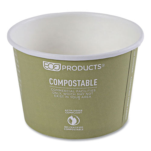 Image of Eco-Products® EP-BSC16-WA World Art Renewable and Compostable Food Container, 16 oz, 4.05" Diameter x 3" h, Sage, Paper, 25/Pack, 20 Packs/Carton