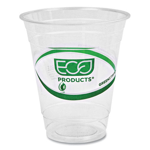 Image of Eco-Products® EP-CC12-GS GreenStripe Renewable and Compostable Cold Cups, 12 oz, Plastic, Clear, 50/Pack, 20 Packs/Carton
