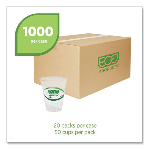Image of Eco-Products® EP-CC12-GS GreenStripe Renewable and Compostable Cold Cups, 12 oz, Plastic, Clear, 50/Pack, 20 Packs/Carton