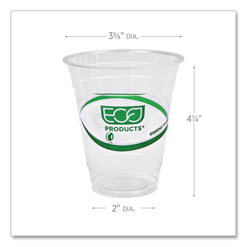 Image of Eco-Products® EP-CC12-GS GreenStripe Renewable and Compostable Cold Cups, 12 oz, Plastic, Clear, 50/Pack, 20 Packs/Carton
