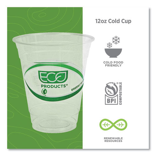 Image of Eco-Products® EP-CC12-GS GreenStripe Renewable and Compostable Cold Cups, 12 oz, Plastic, Clear, 50/Pack, 20 Packs/Carton