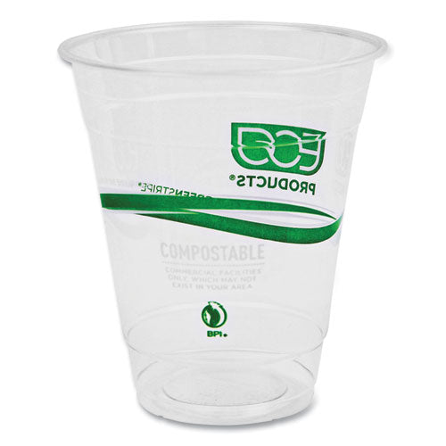 Image of Eco-Products® EP-CC12-GS GreenStripe Renewable and Compostable Cold Cups, 12 oz, Plastic, Clear, 50/Pack, 20 Packs/Carton
