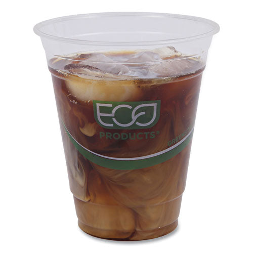 Image of Eco-Products® EP-CC12-GS GreenStripe Renewable and Compostable Cold Cups, 12 oz, Plastic, Clear, 50/Pack, 20 Packs/Carton