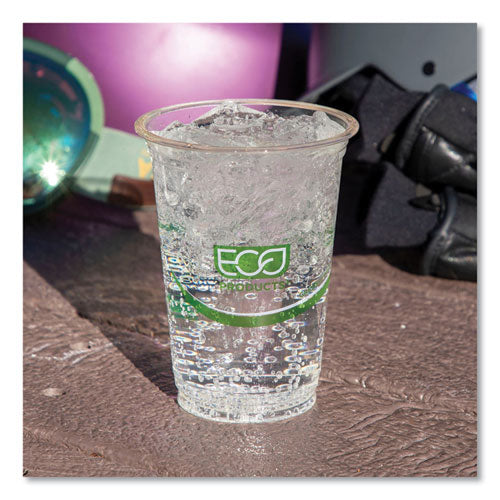 Image of Eco-Products® EP-CC12-GS GreenStripe Renewable and Compostable Cold Cups, 12 oz, Plastic, Clear, 50/Pack, 20 Packs/Carton