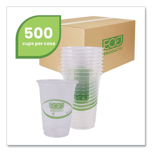 Image of Eco-Products® EP-CC16-GS GreenStripe Renewable and Compostable Cold Cups, 16 oz, Plastic, Clear, 50/Pack, 20 Packs/Carton