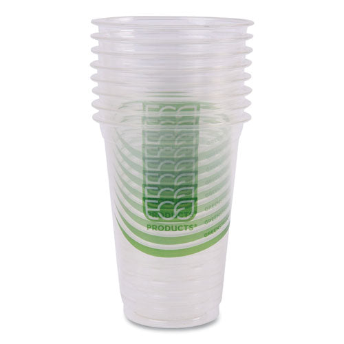 Image of Eco-Products® EP-CC16-GS GreenStripe Renewable and Compostable Cold Cups, 16 oz, Plastic, Clear, 50/Pack, 20 Packs/Carton
