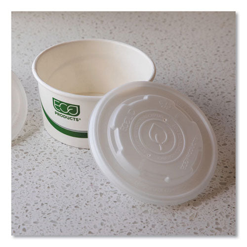 Image of Eco-Products® EP-ECOLID-SPL World Art PLA-Laminated Soup Container Lids, For 12 oz to 32 oz Containers, White, Plastic, 50/Pack, 10 Packs/Carton